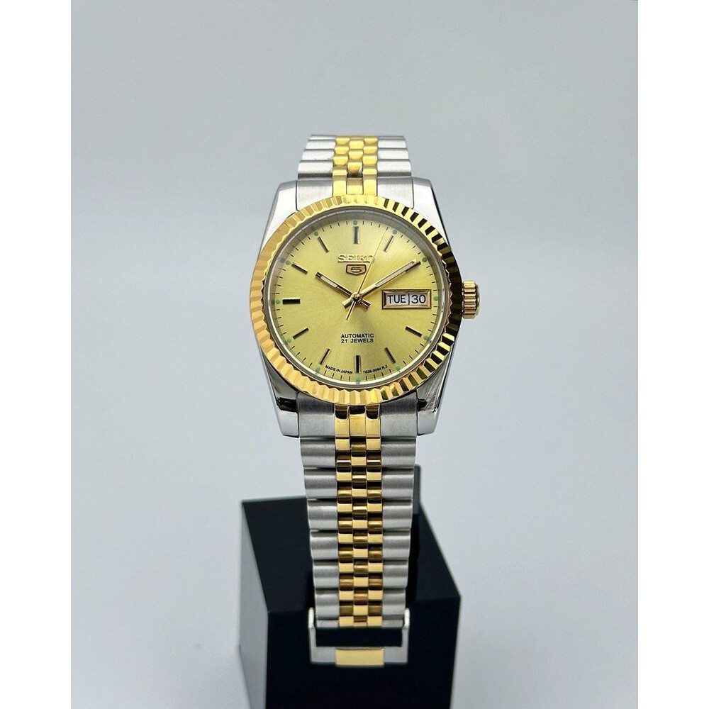 Custom Seiko Mod • 2-Tone Gold Seiko 5 Day-Datejust • 36mm